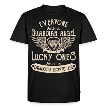 Cadeau ange gardien chien léopard Catahoula - T-shirt Premium bio Homme - noir - Devant - Nico (187cm)