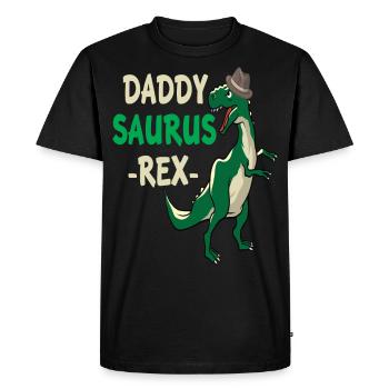 papa saurus rex papasaurus papa papa messieurs père - T-shirt Premium bio Homme - noir - Devant - Nico (187cm)