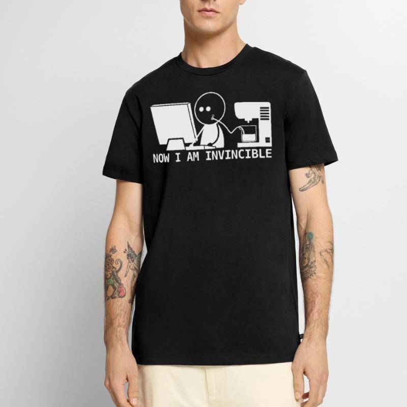 Admin Programmierer Nerd mit Kaffee Männer Premium Bio T-Shirt
