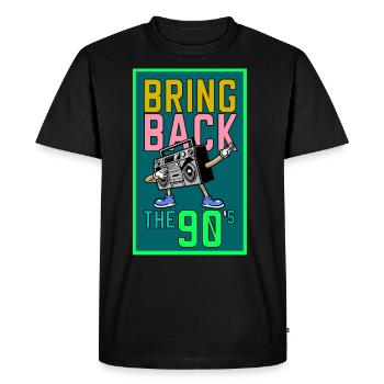 90s 90s costume 90s outfit 90s mode - T-shirt Premium bio Homme - noir - Devant - Nico (187cm)