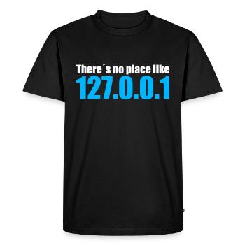 il n'y a pas d'endroit comme une idée cadeau 127.0.0.1 - T-shirt Premium bio Homme - noir - Devant - Nico (187cm)