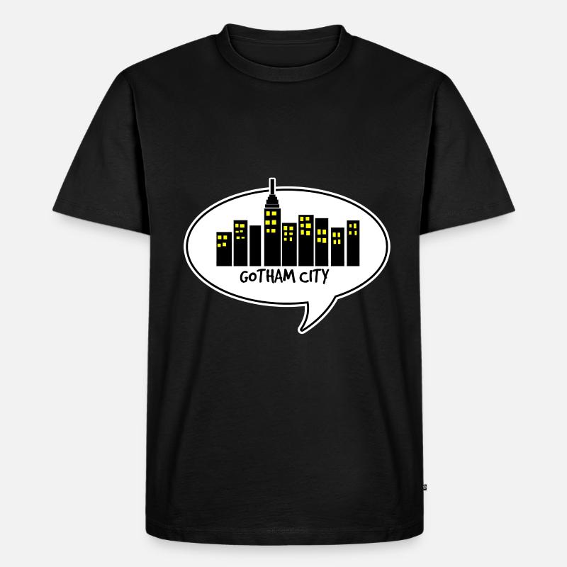 comic gotham city - Männer Premium Bio T-Shirt - Schwarz