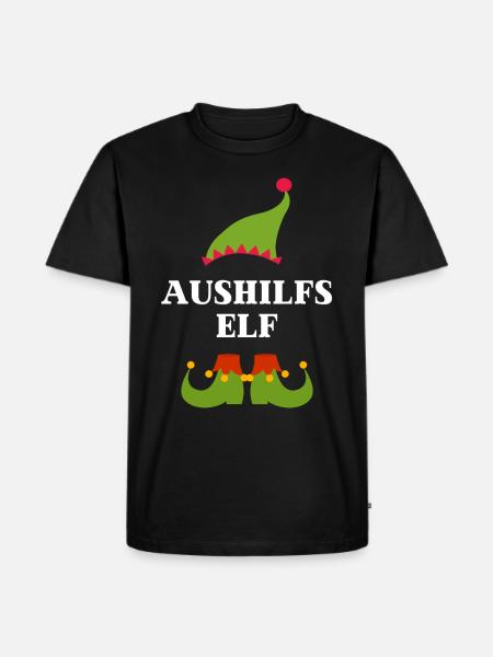 Aushilfs Elf Weihnachten Weihnachtsgeschenk - Männer Premium Bio T-Shirt - Schwarz