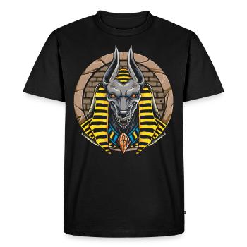 Anubis dieu égyptien divinité Egypte cadeau - T-shirt Premium bio Homme - noir - Devant - Nico (187cm)