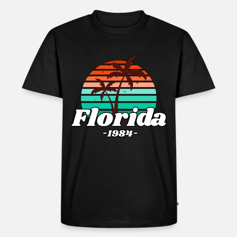 Palmen Florida 1984 - Männer Premium Bio T-Shirt - Schwarz