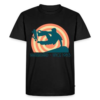 Skateboarding since 1983 - Men's Premium Organic T-Shirt - black - Front - Nico (187cm)