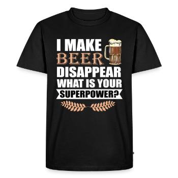 Bière dictons drôles cadeau de buveur de bière - T-shirt Premium bio Homme - noir - Devant - Nico (187cm)