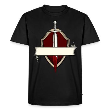 Épée bannière blason médiéval combat à l'épée - T-shirt Premium bio Homme - noir - Devant - Nico (187cm)