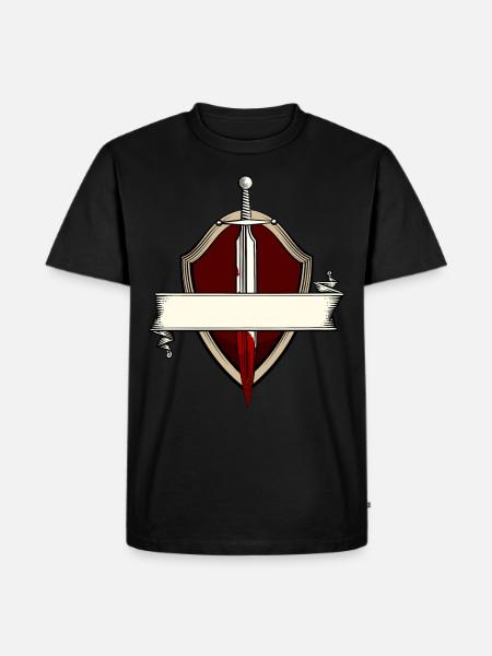 Sværd banner våbenskjold middelalderlig sværdkamp - Herre Premium økologisk T-shirt - sort