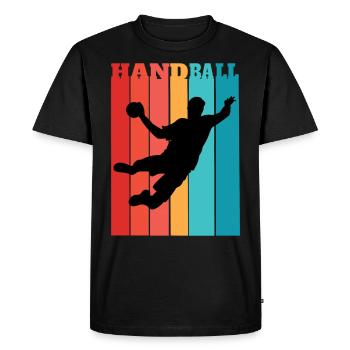 Handball joueur rétro vintage - T-shirt Premium bio Homme - noir - Devant - Nico (187cm)