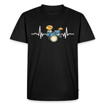 Schlagzeug - Männer Premium Bio T-Shirt - Schwarz - Vorne - Nico (187cm)