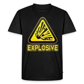 Explosively funny dangers symbol explosion mood - Men's Premium Organic T-Shirt - black - Front - Nico (187cm)
