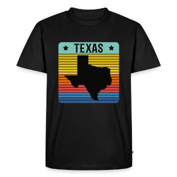 Texas vintage retro style State of Texans - Men's Premium Organic T-Shirt - black - Front - Nico (187cm)