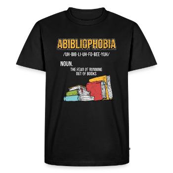 Ver de bibliothèque Drôle Geek Geek lecteur bibliothèque - T-shirt Premium bio Homme - noir - Devant - Nico (187cm)