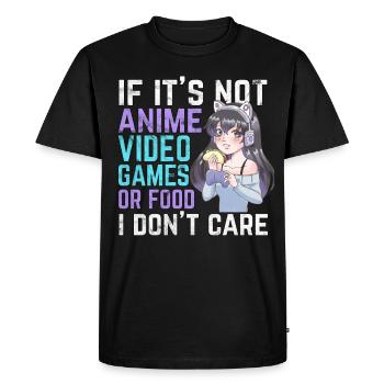 Si ce n'est pas des jeux vidéo d'anime ou de la nourriture, je m'en fiche - T-shirt Premium bio Homme - noir - Devant - Nico (187cm)