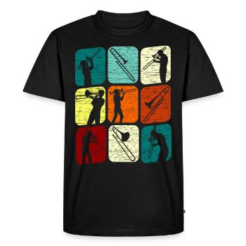 Trombonist Trombonist Trombone Retro - T-shirt Premium bio Homme - noir - Devant - Nico (187cm)