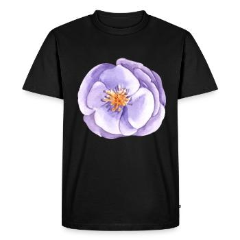 Aquarelle fleurie demoiselle d'honneur roses roses nuptiale - T-shirt Premium bio Homme - noir - Devant - Nico (187cm)