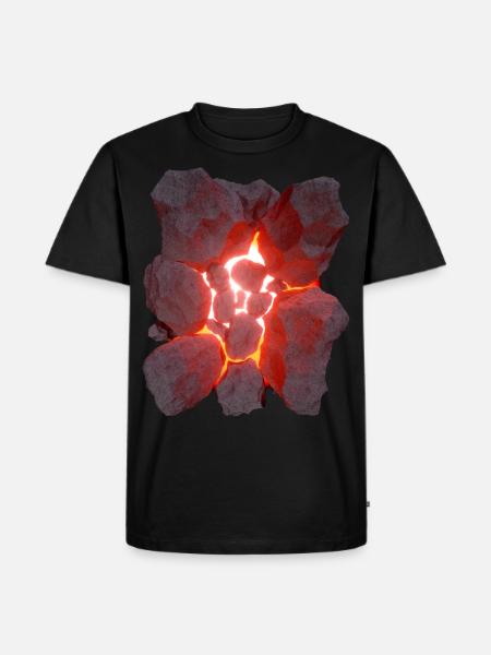 Volcano 3D effect Glowing lava - Men's Premium Organic T-Shirt - black