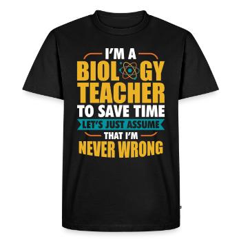Cadeau de biologie professeur professeur de biologie - T-shirt Premium bio Homme - noir - Devant - Nico (187cm)