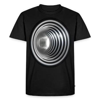 3D Vortex - Effect / 3D Effekt Strudel Swirl Vortex - Men's Premium Organic T-Shirt - black - Front - Nico (187cm)