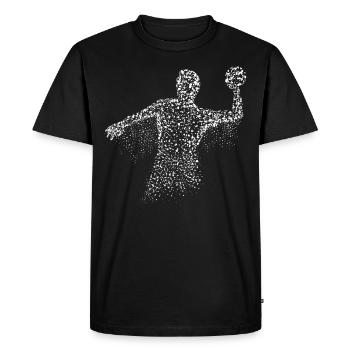 Handball cool rain drop motif - Men's Premium Organic T-Shirt - black - Front - Nico (187cm)