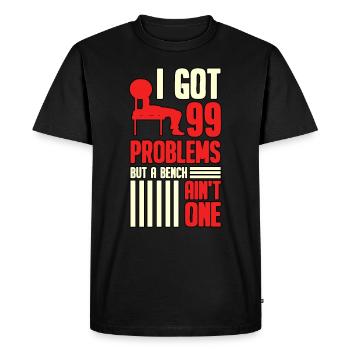 Bench press haltérophile biceps sport cadeau - T-shirt Premium bio Homme - noir - Devant - Nico (187cm)