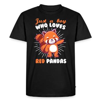 Red panda - Men's Premium Organic T-Shirt - black - Front - Nico (187cm)