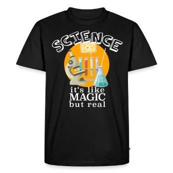 Science It's Like Magic But Real - Men's Premium Organic T-Shirt - black - Front - Nico (187cm)