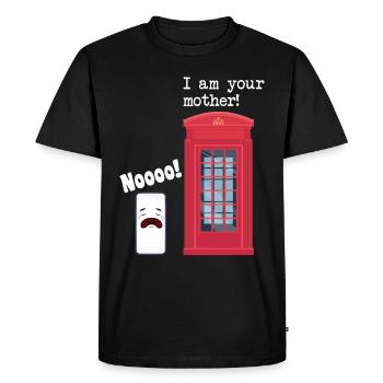 Cabine téléphonique smartphone je suis ta mère! Nooooo! - T-shirt Premium bio Homme - noir - Devant - Nico (187cm)