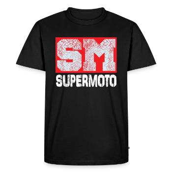 Supermotard moto sm motard motard cyclomoteur - T-shirt Premium bio Homme - noir - Devant - Nico (187cm)