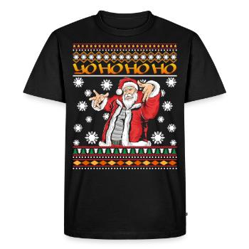 Moche Noël Hip Hop Rap Santa Yo Ho Ho Ho - T-shirt Premium bio Homme - noir - Devant - Nico (187cm)