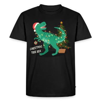 Christmas Tree Rex Christmas Tree T-Rex Design - Men's Premium Organic T-Shirt - black - Front - Nico (187cm)