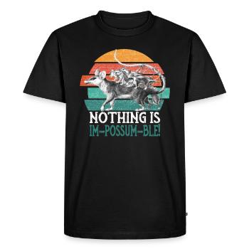 Opossum Oppossum Marsupial nocturnal animal - Men's Premium Organic T-Shirt - black - Front - Nico (187cm)