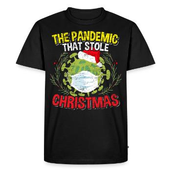 Noël pandémique 2020 Noël drôle de quarantaine - T-shirt Premium bio Homme - noir - Devant - Nico (187cm)