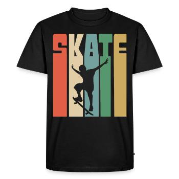 Skate Vintage Lines Skateboarding - Men's Premium Organic T-Shirt - black - Front - Nico (187cm)