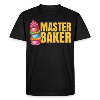 Maître boulanger - Baker Baker Baker Cupcake - T-shirt Premium bio Homme - noir - Devant - Nico (187cm)