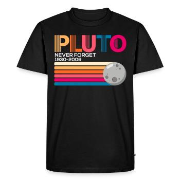 Pluto Never Forget - Men's Premium Organic T-Shirt - black - Front - Nico (187cm)
