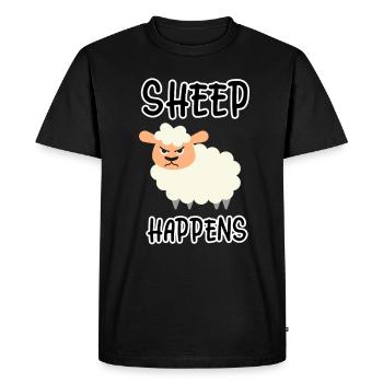 Sheep Happens - Ferme d'éleveur de moutons - T-shirt Premium bio Homme - noir - Devant - Nico (187cm)