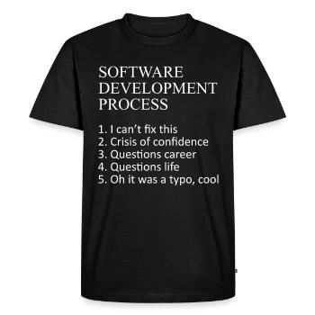 Web Developer Software Development Process Javascr - Men's Premium Organic T-Shirt - black - Front - Nico (187cm)