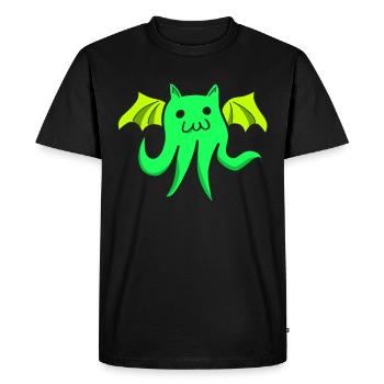 Cathulu mignon chat kawaii Cthulhu - T-shirt Premium bio Homme - noir - Devant - Nico (187cm)