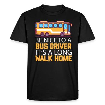 Bus bus driver school bus bus driver shirt buses - Men's Premium Organic T-Shirt - black - Front - Nico (187cm)