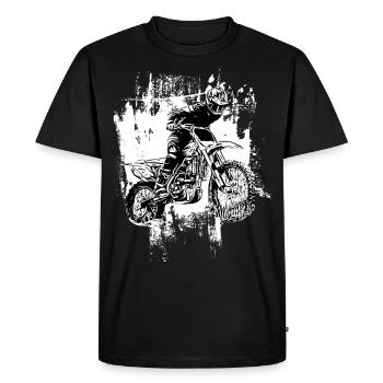 Motocross Design Enduro / Gift Idea - Men's Premium Organic T-Shirt - black - Front - Nico (187cm)