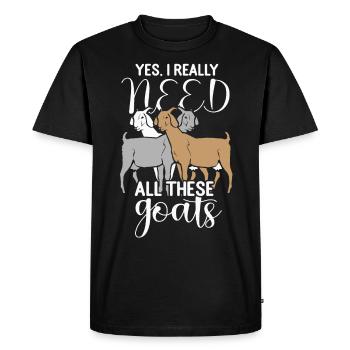 Goats Goat Lovers Kid Farmer Farmer - Men's Premium Organic T-Shirt - black - Front - Nico (187cm)