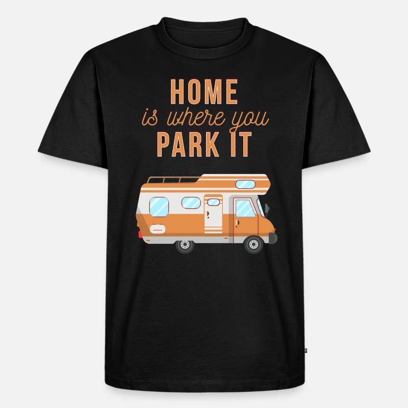 Wohnmobil Wandern Camper Geschenk - Männer Premium Bio T-Shirt - Schwarz