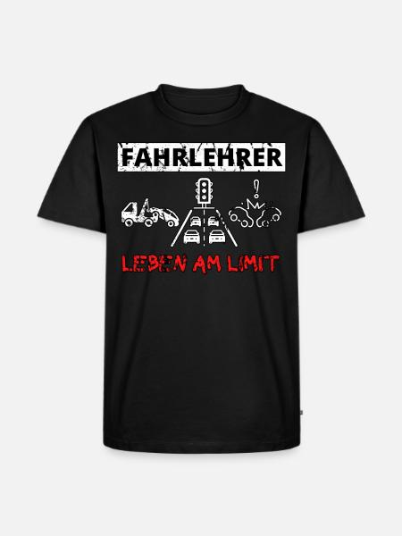 Fahrschule Fahrlehrer Spruch - Männer Premium Bio T-Shirt - Schwarz