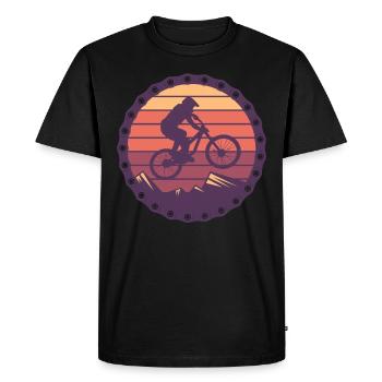Mountain biking mountain biker mountain bike rider - Men's Premium Organic T-Shirt - black - Front - Nico (187cm)