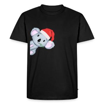 Koala Christmas Santa Hat - Men's Premium Organic T-Shirt - black - Front - Nico (187cm)