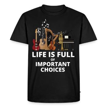La vie musicale est pleine d’instruments - T-shirt Premium bio Homme - noir - Devant - Nico (187cm)