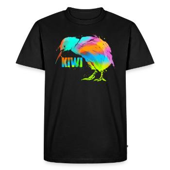 Kiwi Vogel Art - Kiwi art Nouvelle-Zélande Cadeau - T-shirt Premium bio Homme - noir - Devant - Nico (187cm)