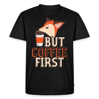 Mais le café d'abord Fuchs Style - T-shirt Premium bio Homme - noir - Devant - Nico (187cm)